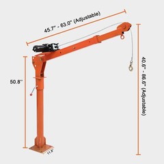 1100 Lbs Electric Truck Crane Pickup Truck Crane with Electric Winch 3500 Lb