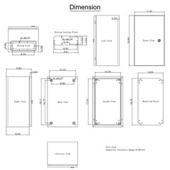 20x12x10in NEMA 4X Steel Junction Box IP66 Waterproof Mounting Plate