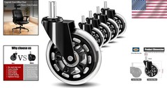 IKEA Office Chair Wheels Replacement for Hardwood Floor and Carpet, 10mm Stem…