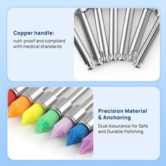 100pcs Dental Nylon Colored Soft Bowl Polishing Tapered Prophy Brushes Latch Typ