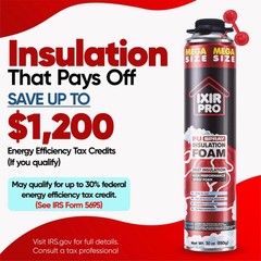 Mega Size Spray Foam Insulation Kit (12 PK Kit-30oz) Expanding Foam Sealant