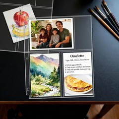 VOKOY 50 Pack 4″ x 6″ Clear Photo Sleeves for 3 Ring Binder, Double Sided 3Po…