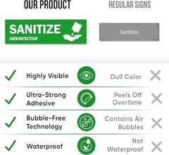 Wash Rinse Sanitize Sink Labels – 10 Pack, 2.75″x9″ – Hand Wash Only Sign – Idea