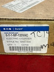 EATON DURANT 6-Y-1-MF ELECTRIC COUNTER 120VAC PART NO.: 32651-400