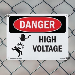 High Voltage OSHA Danger Sign Metal, Plastic, Or Decal – 5 or 10 Pack
