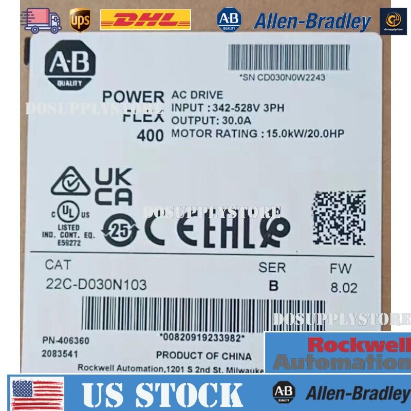 Allen-Bradley 22C-D030N103 PowerFlex 400 15KW 20HP AC Drive~AD