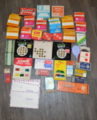 Vintage Office Supplies Lot Dennison Avery Empire Deco Room Tacks Nails Willow