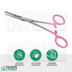 6 Pcs Kelly Hemostat Forceps 5.5″ Straight Pink Surgical Instruments Set