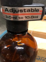 Oxford Adjustable Top Dispenser 3.0-10.0 mL w/16 oz Amber Glass Bottle