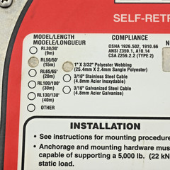Miller RL50/50 MightyLite Self-Retracting Lifeline Fall Protection Web Lanyard