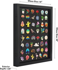 14×18 Pin Display Case – Ideal for Enamel Pins, Medals, Jewelry, Memorabilia …