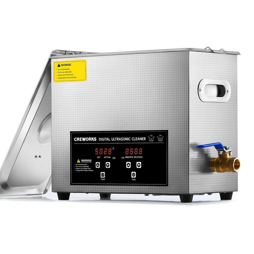 CREWORKS 6L Ultrasonic Cleaner Stainless Steel Industry Heated Heater w/Timer