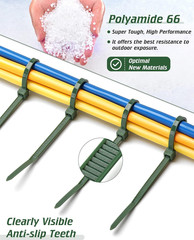 100 Pack 8 Inch Green Zip Ties 3.6mm Heavy Duty Nylon Cable Ties 45lb Strength