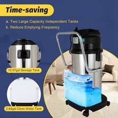 40L 3in1 Commercial Carpet Cleaning Machine,Steam Vacuum Cleaner Extractor