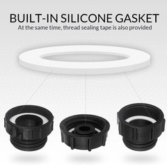 275-330 Gallon IBC Tote Tank Adapter,3-Size IBC Tote Hose Adapter, 2.44″ Fine…