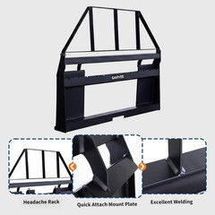 4000lbs Attachments Skid Steer Pallet Fork Frame, 45″ Pallet Fork 48″ Fork Blade