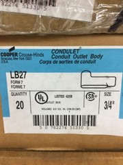 Crouse Hinds LB27 3/4″ Condulet Outlet Body RMC Form 7 Rigid Metal Conduit LB