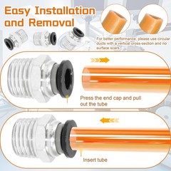 12 Pcs Push to Connect Fittings 1/4 Inch Tube OD x 1/4 Inch NPT Thread, Male Str