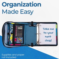Case-it Mighty Zip Tab Zipper Binder | 3-Inch O-Rings, 600-Capacity, 5-Subjec…