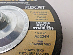 FLEXON FLEXOVIT A5224H 7″ X 1/4″ X 5/8-11 Threaded Hub ZA24P Grinding Wheel
