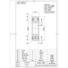 (10) 6305-2RS Premium Rubber Seal Ball Bearing C3 EMQ, 25x62x17, 6305 2RS 6305rs