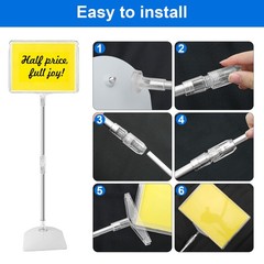 Adjustable Vertical Display Rack A4 Clear Sign Holder Store Advertise Easy Setup