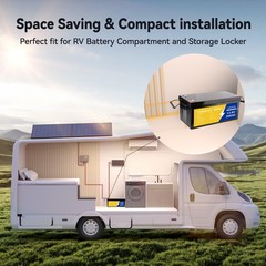 POERUNI 12V 200Ah LiFePO4 Deep Cycle Lithium Battery for RV Off-grid Solar NEW