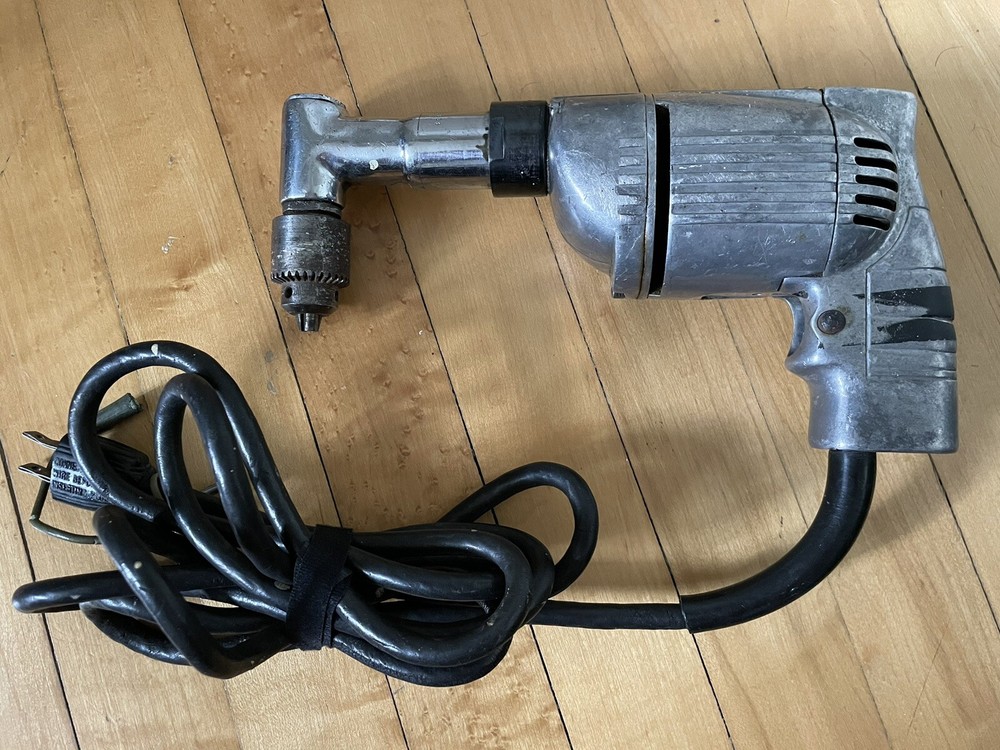 Vintage THOR Silverline 1/4″ Angle Drill WORKS MISSING Trigger plug in electric