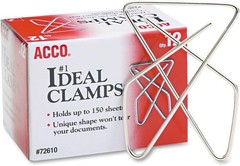 ACCO Brands Ideal Paper Clamp Butterfly Clamp Smooth Finish, No.1 Size 12/Box