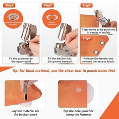 Grommet Tool Kit, 500 pcs Tarp Grommet Eyelet Tool Kit for Fabric with 3/8Inc…