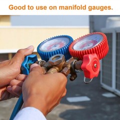 Knob Handles Round Wheel Handle Replacement Manifold Gauges Knob Red + Blue