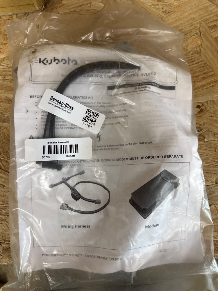 2022 KUBOTA S6702 SVL TELEMATICS HARNESS