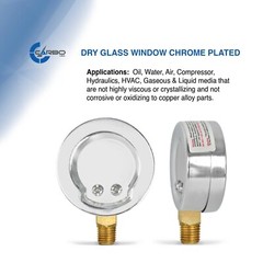2-1/2″ Pressure Gauge – Chrome Plated Steel Case, 1/4″NPT, Lower Mnt. 30 PSI