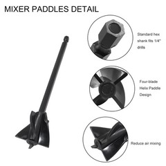 Litoexpe 4 Pcs Resin Mixer Paddles, Epoxy Paddle Attachment Black