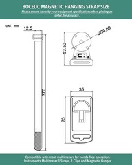 Magnetic Hanging Strap for Fluke Multimeter 115 117 179 87V 287 289 175 177 116