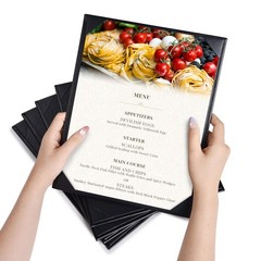 WeChef 5 Pack Leather Menu Covers 8.5×14″/8.5×11″ / 5×9″ Single Page Trifold