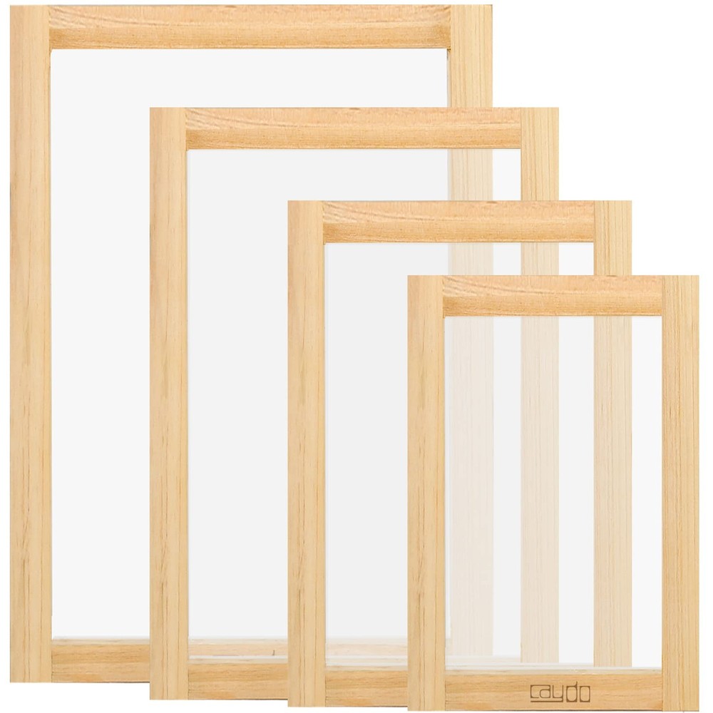 4 PCS Screen Printing Frames 110 Mesh 9×5.1 10.6×6.7 12.2×8.2 14×10 Inch