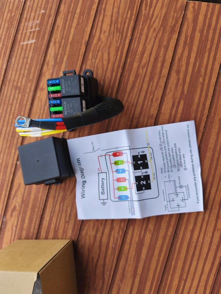 NEW 12V 6 Way Pre-Wired Fuse Relay Box Kit with Two 80A 4-Pin Relays | True 80A