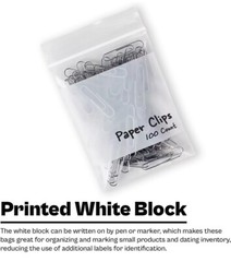 500/PCS White Block 3″x5″ Clear Reclosable Seal Bag Plastic Zip Lock Bags 2Mil