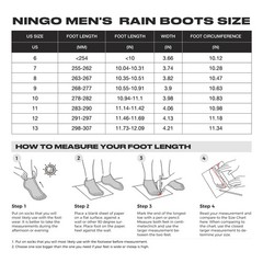 NINGO Men Steel Toe PVC Rain Boots Waterproof Cushioning Safety Work Boots Farm