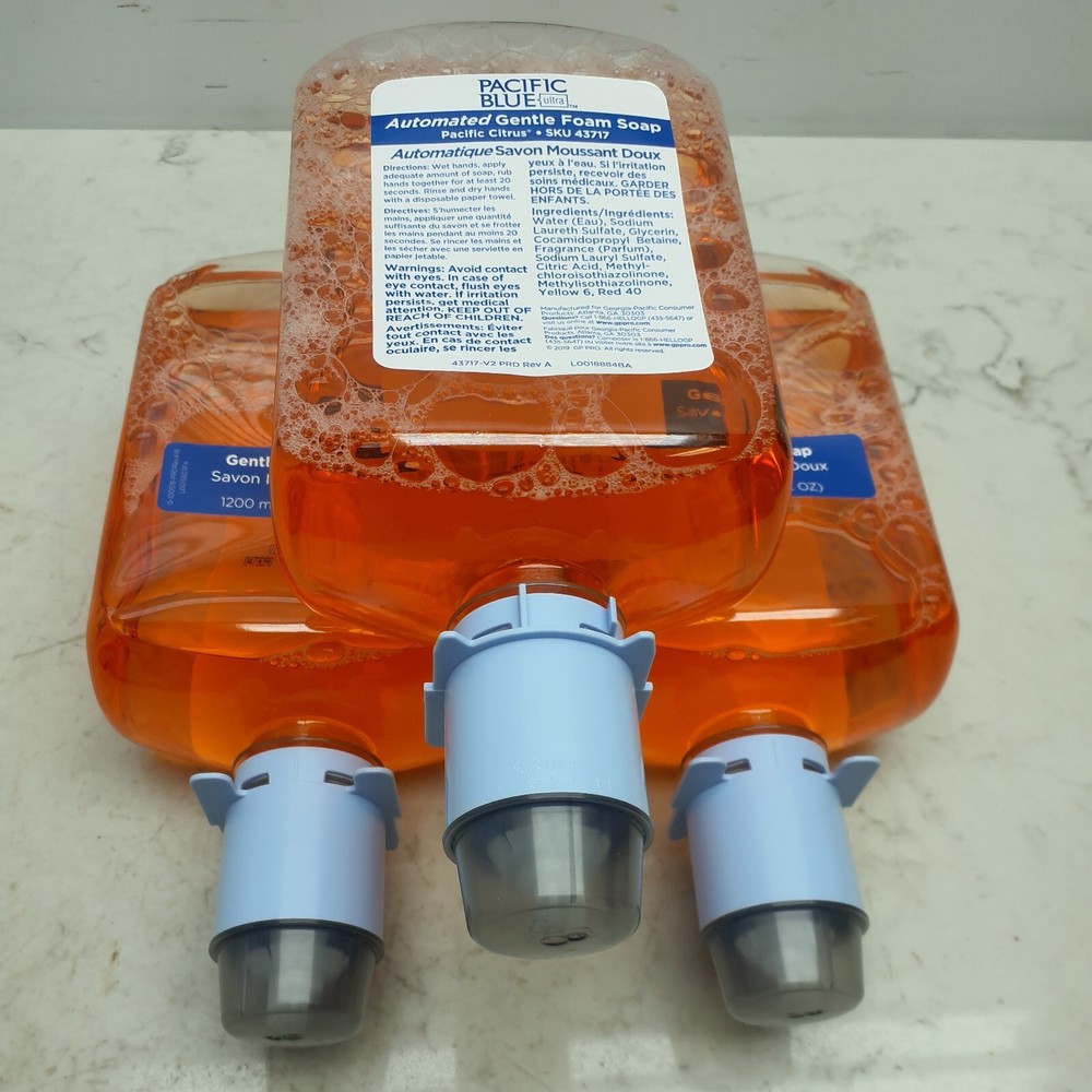 3 Pack Pacific Blue Ultra Foam Soap 1200mL Size Pacific Citrus *EXPIRE 3/2023