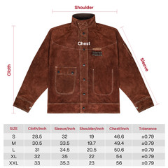 ARCCAPTAIN Leather Welding Jacket Heavy Duty Welder Jackets S/M/L/XL/XXL Size