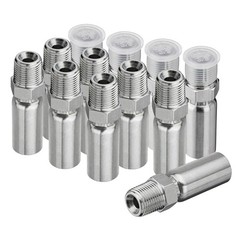 12PCS Hydraulic Hose End Fitting 1/4″ Hose x 3/8″ NPTF Male w/ Protection Cover