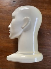Vintage Plastic Abstract Adult Unisex Mannequin Heads Pair