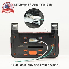 Lumitronics Red Surface Mount Light, License Bracket and License Light, Stop/Tur