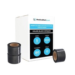Shrink Film 5″ x 1000 FT 80 Gauge Black Stretch Moving & Packing Wrap 12 Rolls