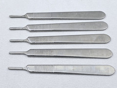 Lot of 5 Pilling 35-2950 #3 Knife Handle 5″, Blades 10, 11, 12 & 15, Germany