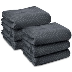 6 Moving Blanket Furniture Pads – Ultra Thick Pro – 40″ x 72″ Black