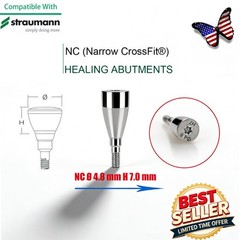NC Titanium Healing Abutment & Closure Cap Fit Straumann ITI BLT Narrow CrossFit