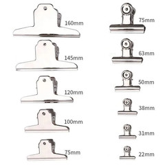 6 pcs Stainless Steel Binder Clips Strong Metal Paper Clamps